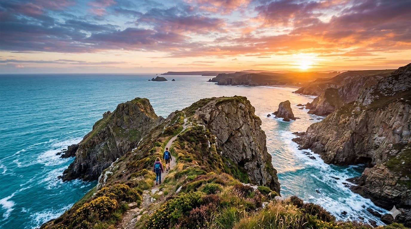 The West Wales coastline at sunset